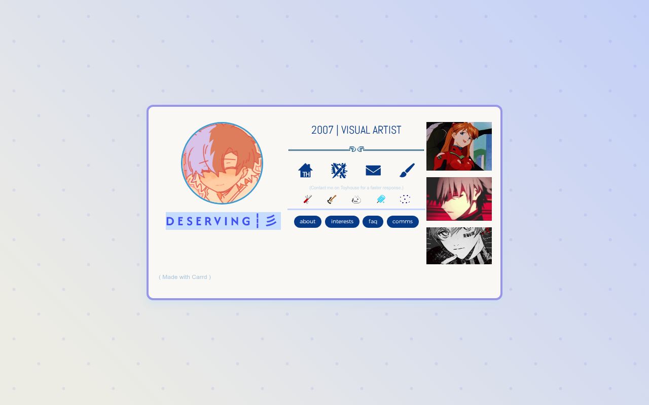 Carrd profile picture for @deserving